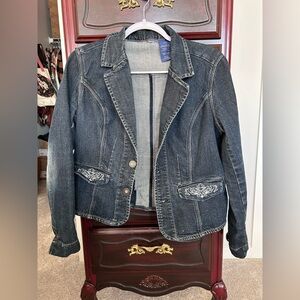 Bum Embroidered Denim Jacket Blazer